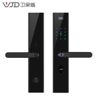 衛家盾P1智能鎖指紋鎖入戶門密碼鎖指紋密碼卡片遠程多種開鎖方式 黑色