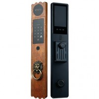 進(jìn)口原木精雕智能鎖