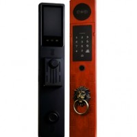 進口原木精雕智能鎖